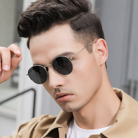 Retro Men Sunglasses Fashion Round Unisex Brand Designer Sun Glasses Polarized Coating UV400 Female Eyewear For Male Women V3448 - KiwisLove