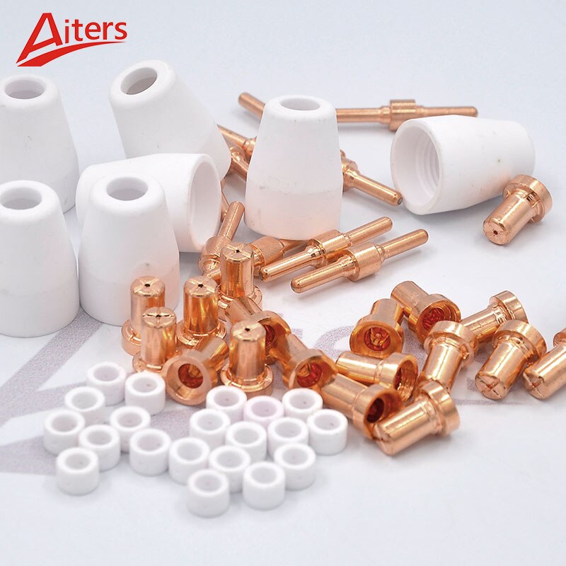 60PCS PT31 LG40 Air Plasma Cutting Torch Swirl Ring Ceramics Shield Nozzle and Nozzle Electrode CUT40A Accessories - KiwisLove