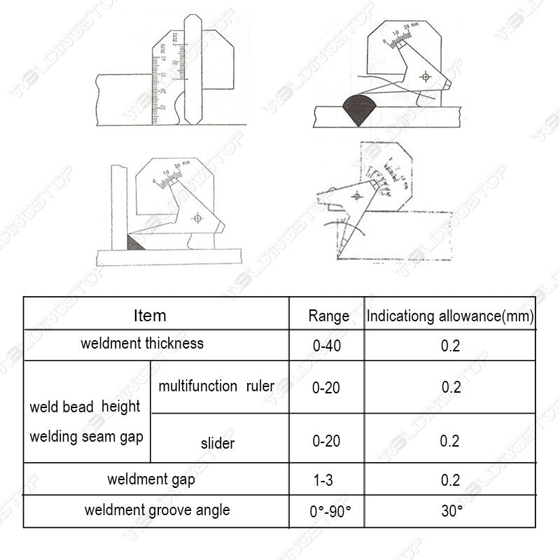 HJC40B Welding Gauge Weld Bead Height Welding Seam Gap Ruler Gage - KiwisLove