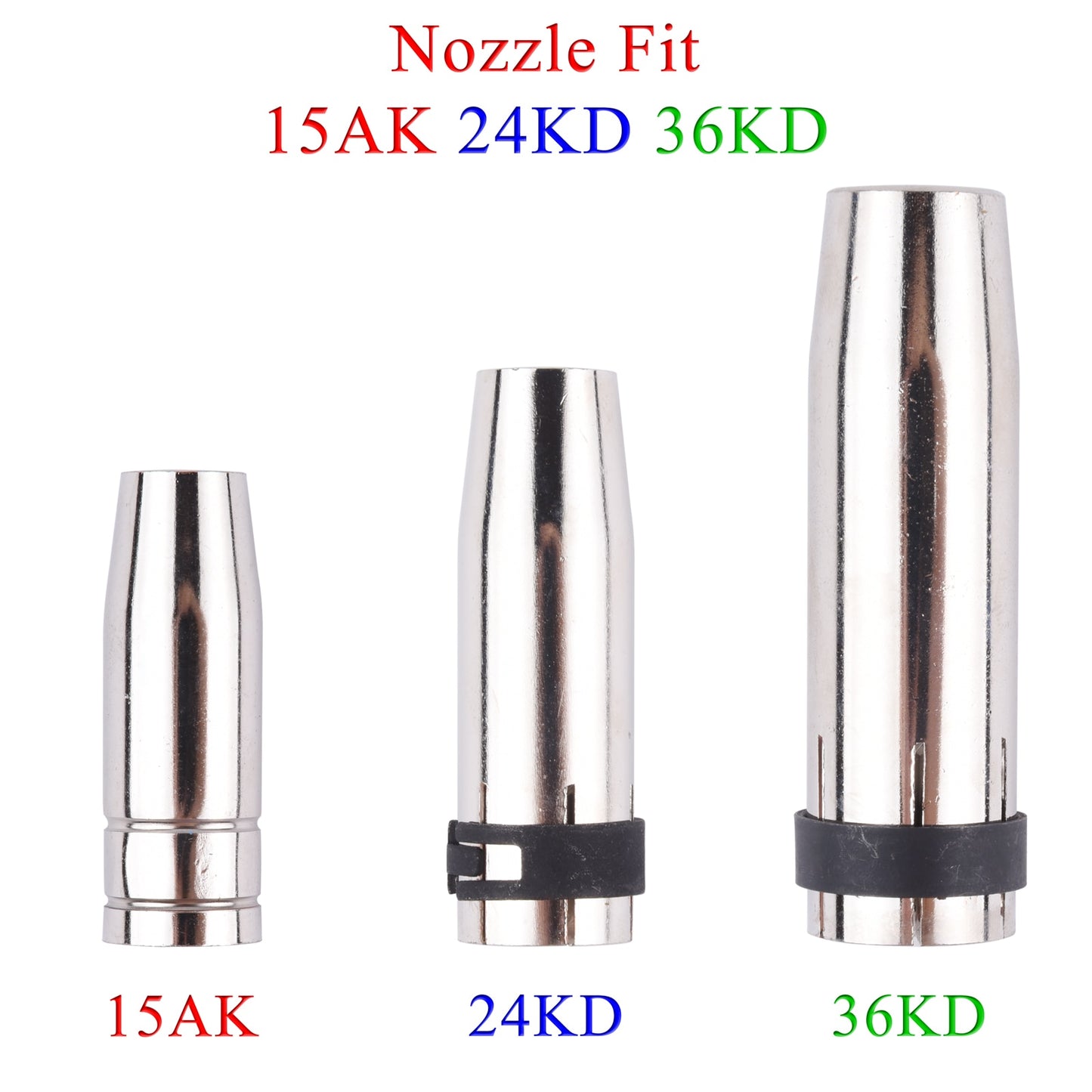 5/10Pcs 15AK/24KD/36KD Gas Nozzle Pure Copper Euro Conical Shield Cup Tips Nozzle Fit MB 15AK/24KD/36KD MIG/MAG Welding Torch - KiwisLove