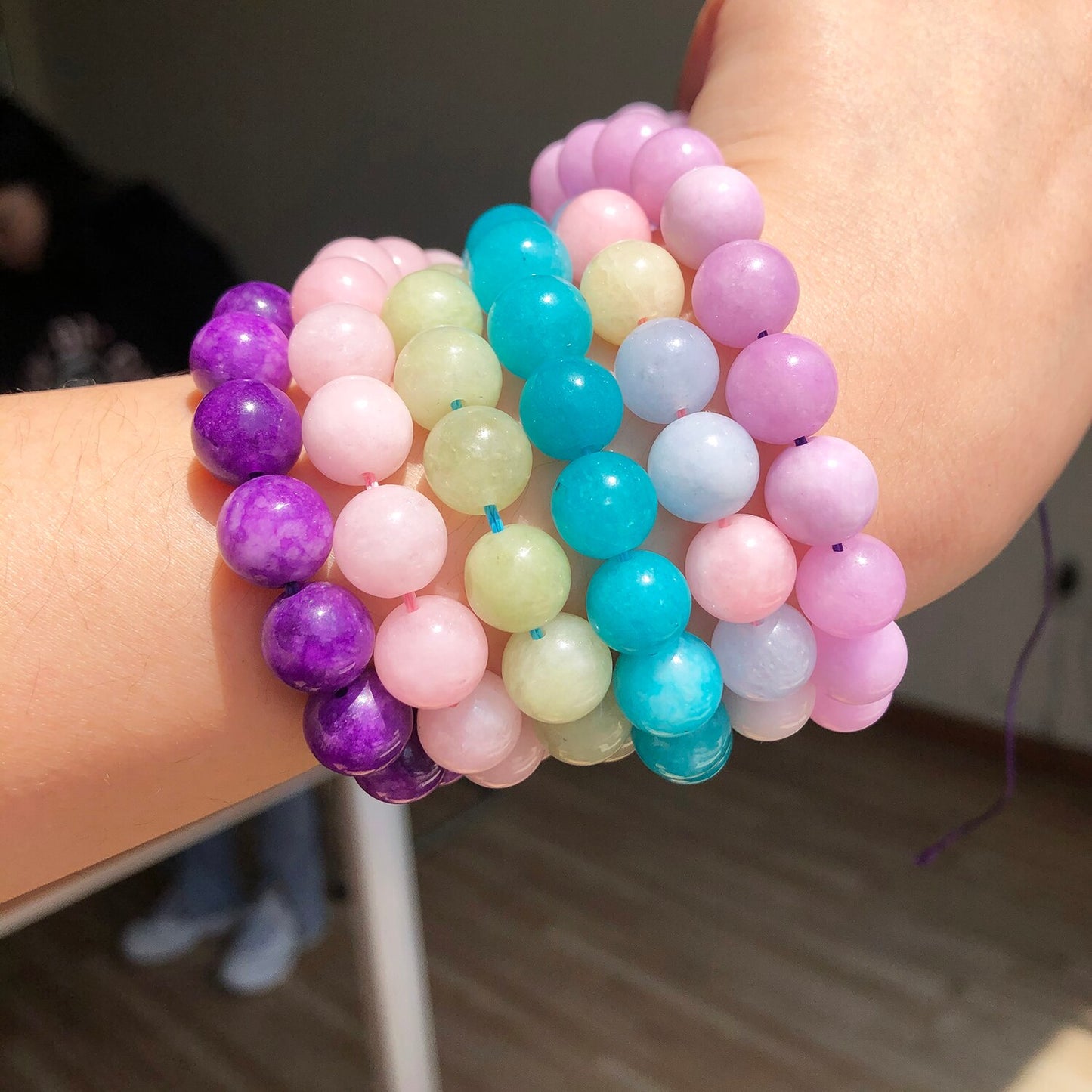 Natural Stone Colorful Morganite Jades Loose Round Spacer Beads 6 8 10mm For Jewelry DIY Making Bracelet Accessories 15inches - KiwisLove