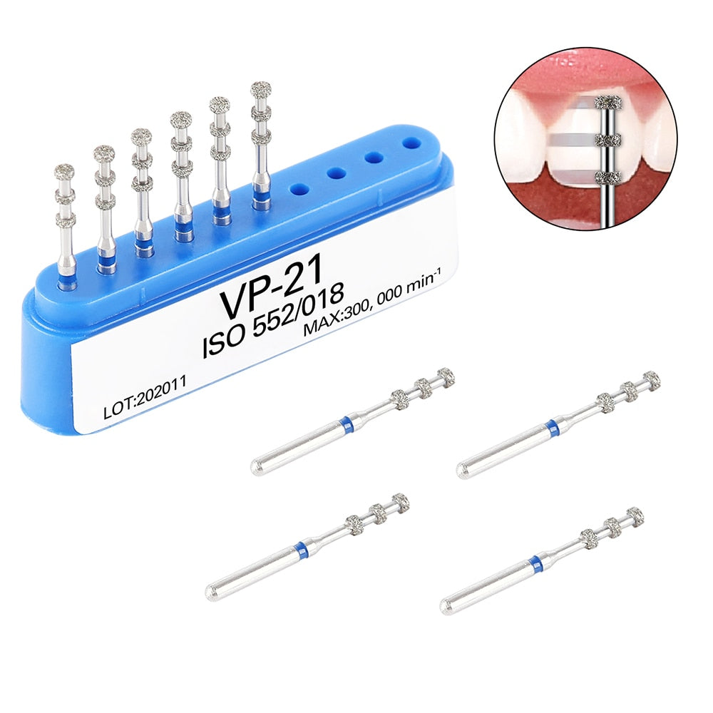 AZDENT Dental FG Diamond Burs For High Speed Handpiece VP-21 Preparation Depth Marking Medium Grit 1.6mm Max.300000rpm/min - KiwisLove