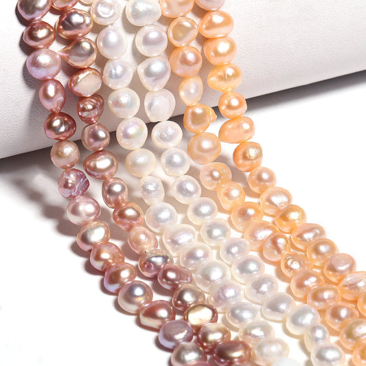 Natural Freshwater Pearl White Pink Purple Irregular Pearls Punch Beads for DIY Craft Bracelet Necklace Jewelry Making 15'' - KiwisLove