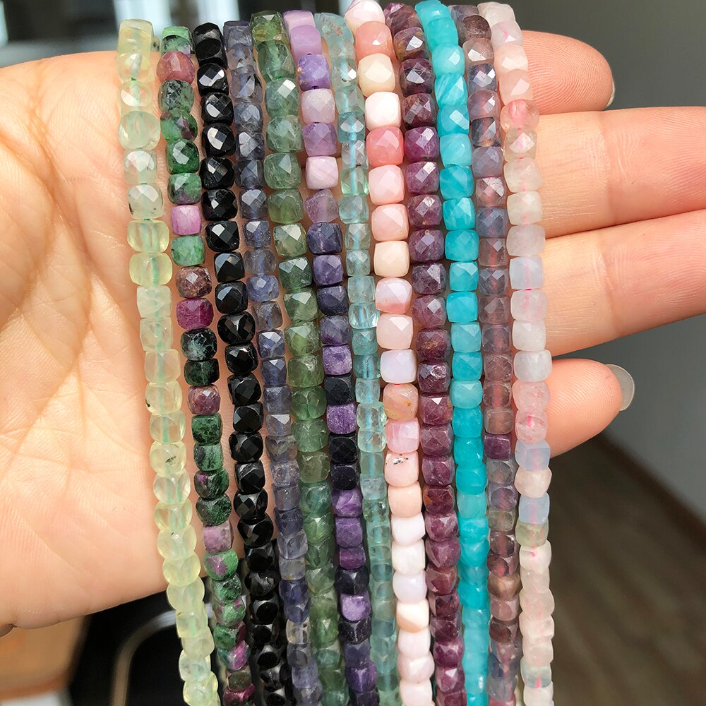 Natural Pink Opal Morganite Amazonite Prehnites Charoite Rubys Kyanite Stone Beads For DIY Jewelry Making Bracelet 15&#39;&#39;Inches - KiwisLove