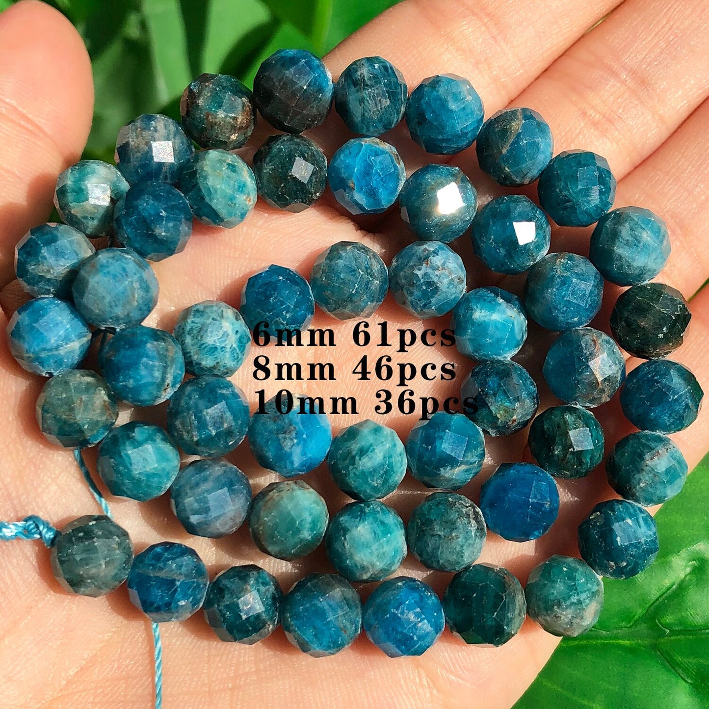 Natural Stone Blue Apatite Gem Beads Round Irregular Faceted Rondelle Loose Beads For Jewelry Making Diy Bracelets Accessories - KiwisLove