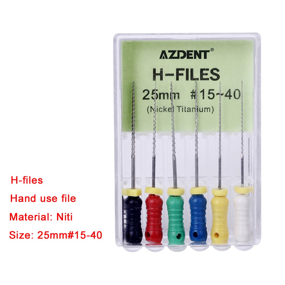 AZDENT 6pcs/Pack Dental Niti 21mm/25mm #15-40 Endodontic Root Canal Files Hand Use Reamers / H / K File Dentist Tools - KiwisLove