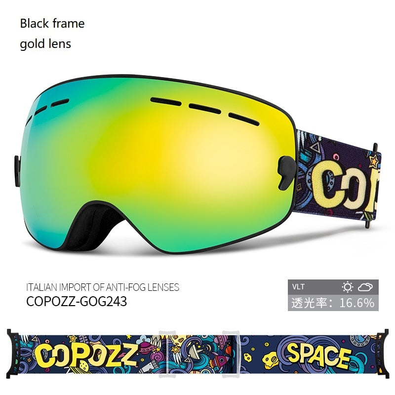 COPOZZ Kids Ski Goggles Small Size for Children Double UV400 anti-fog mask glasses skiing Girls Boys Snowboard goggles GOG-243 - KiwisLove