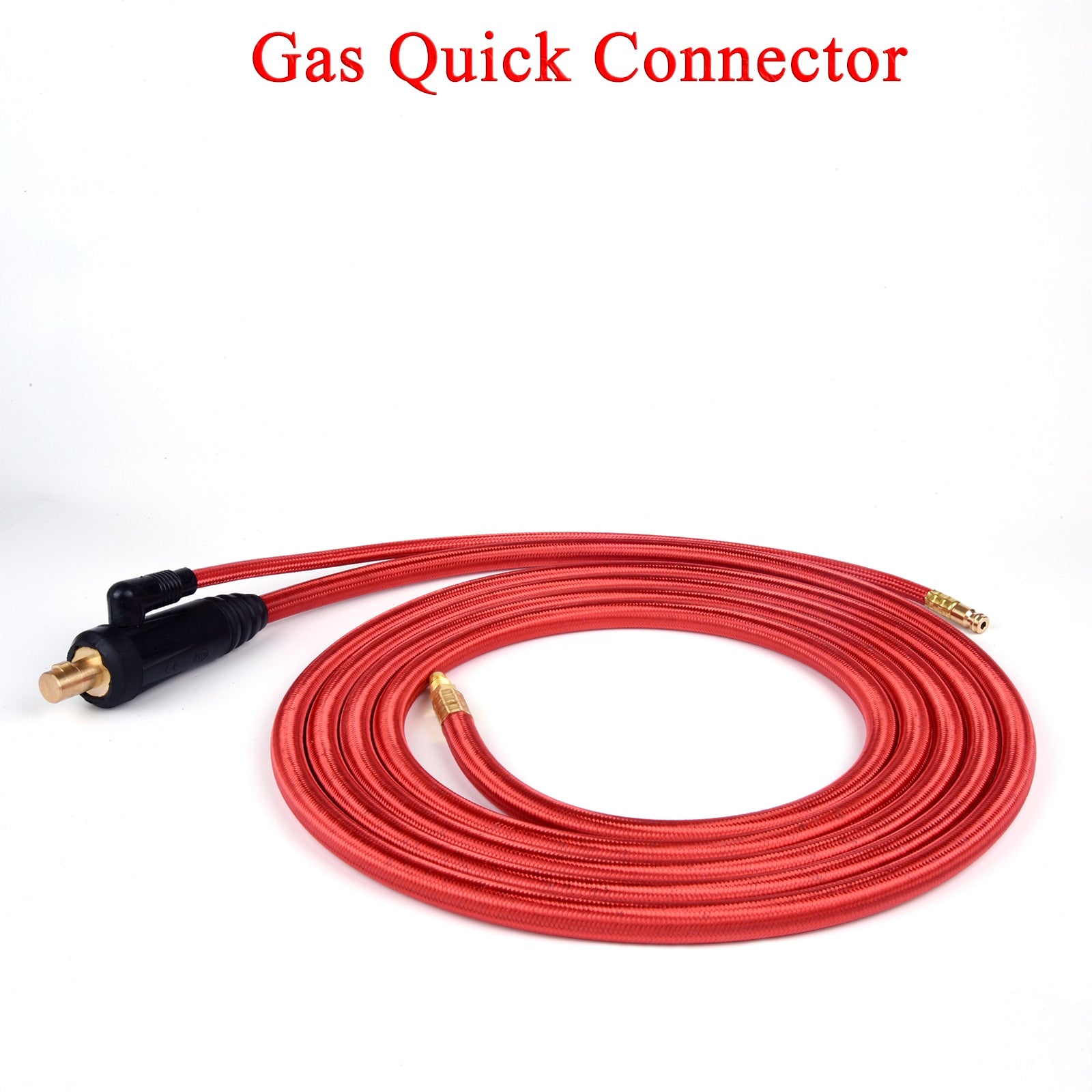 3.8m/7.6m WP9 WP17 TIG Welding Torch Gas-Electric Integrated Red Hose Cable Wires 5/8 Quick Connector 35-50 Euro Connector - KiwisLove