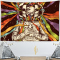Nordic Style Skull Astronaut Tapestry Flowers Rainbow Moon Starry Sky Mandala Carpet Black Skull Witchcraft Wall Hanging Blanket - KiwisLove