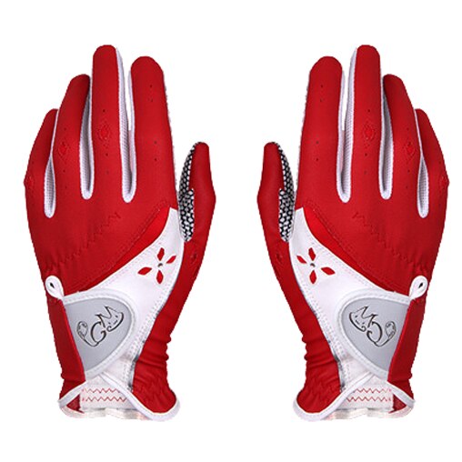 2pcs PGM Women Golf Gloves Top Soft Breathable PU Leather Golf with Non-Slip Particle Outdoor Sports Wholesale Golf Accessories - KiwisLove