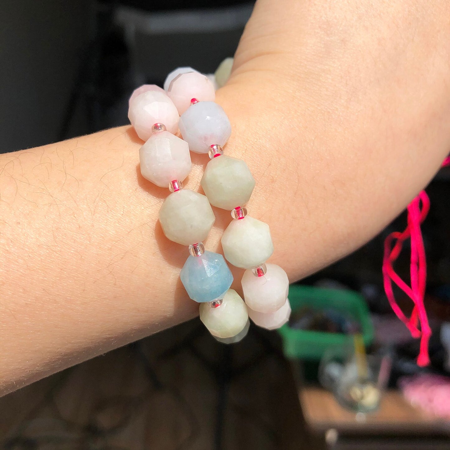 Natural Faceted Colorful Morganite Minerals Gems Beads Olive Shape Loose Beads For Jewelry DIY Making Bracelet Accessories 15&#39;&#39; - KiwisLove