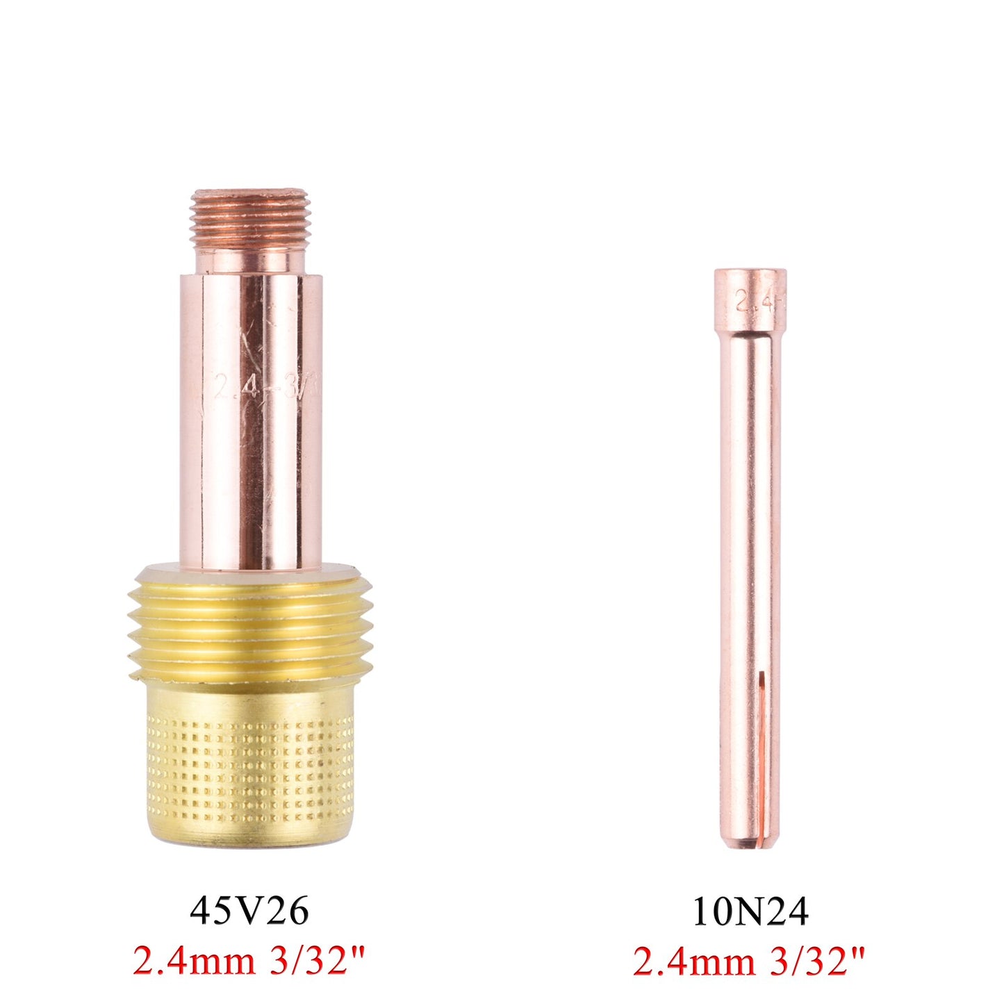 1.0/1.6/2.4/3.2/4.0mm TIG Collet Body Gas Lens Collet 10N22 10N23 10N24 10N25 54N20 45V24 45V25 45V26 45V27 45V28 For WP17 18 26 - KiwisLove