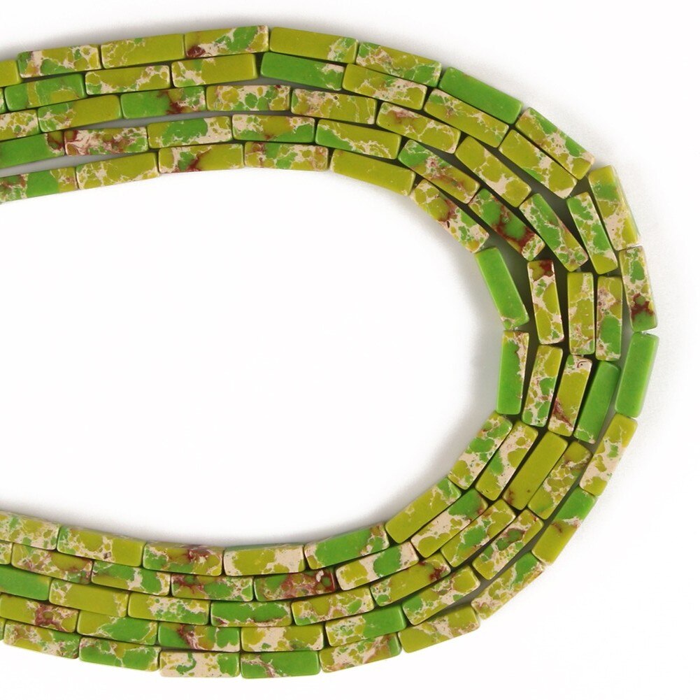 4x13mm Natural Stone Tube Rectangle Sea Sediment Lapis Lazuli Opal Quartz Beads for Jewelry DIY Bracelet Charms Accessories 15&#39;&#39; - KiwisLove