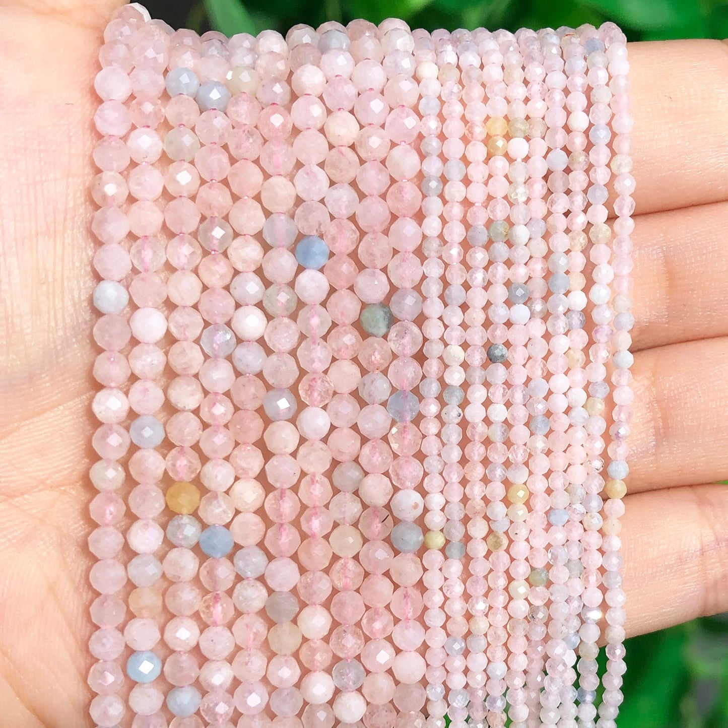 Natural Faceted Colorful Morganite Gem Beads Loose Stone Beads for Jewelry Making DIY Bracelet Earrings Accessories 15&#39;&#39; 2 3mm - KiwisLove