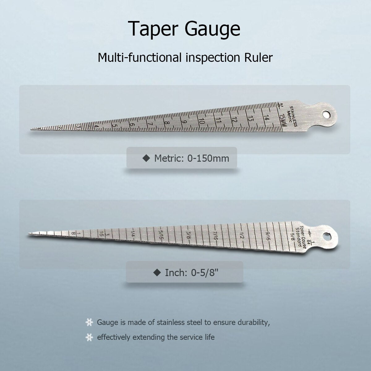 Economic 1.3mm thickness hole gap measuring tool Taper Gauge + Depth Gauge welding gage - KiwisLove