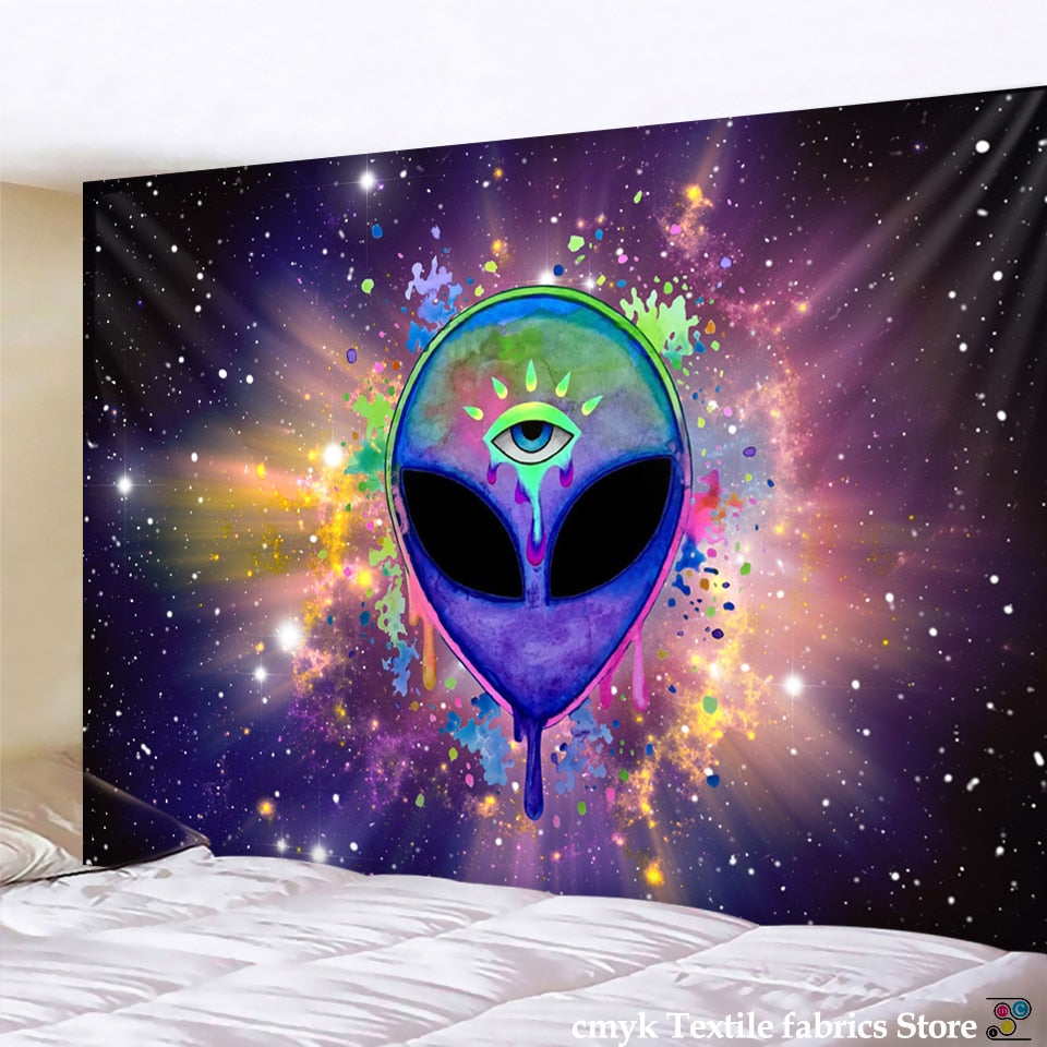 alien witchcraft Tapestry Hippie  Carpet Room Trippy Tapestry Wall Hanging  Witchcraft tapiz Dropship hippie deco wall hanging - KiwisLove