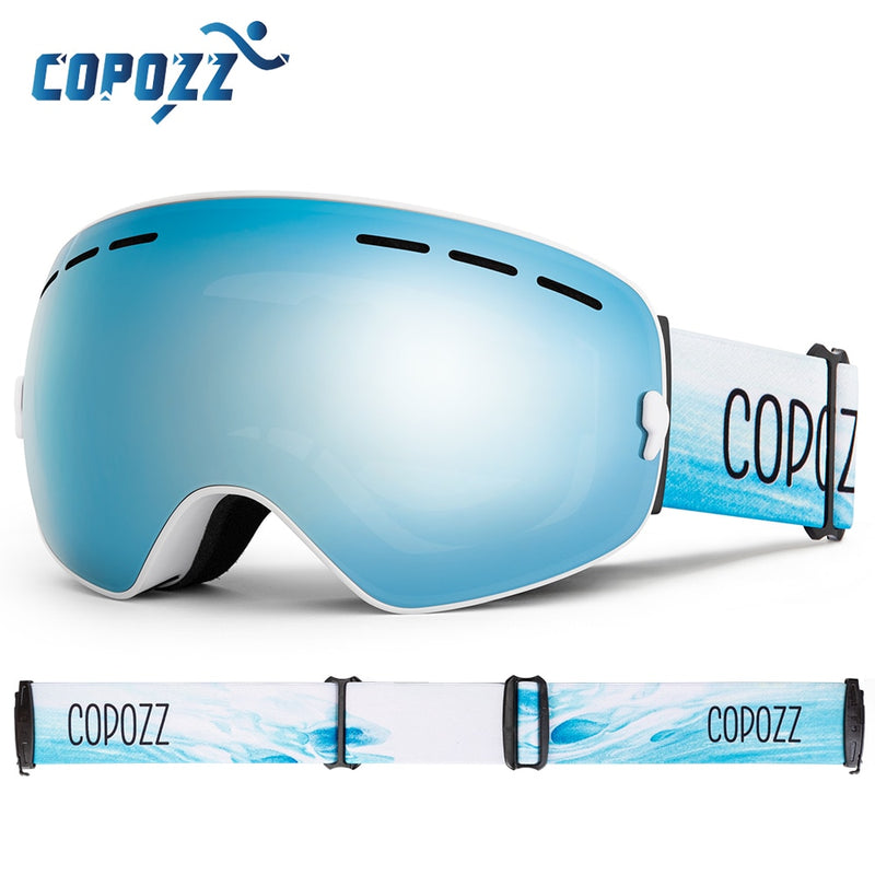 COPOZZ Brand Professional Ski Goggles Double Layers Lens Anti-fog UV400 Big Ski Glasses Skiing Snowboard Men Women Snow Goggles - KiwisLove