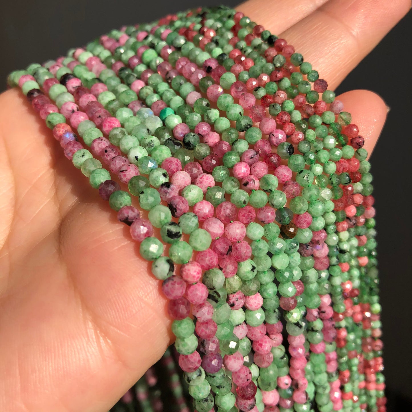 2 3 4mm Faceted Epidote Zoisite Stone Beads Round Loose Spacer Beads for Jewelry Making DIY Bracelet Earrings Accessories 15&#39;&#39; - KiwisLove