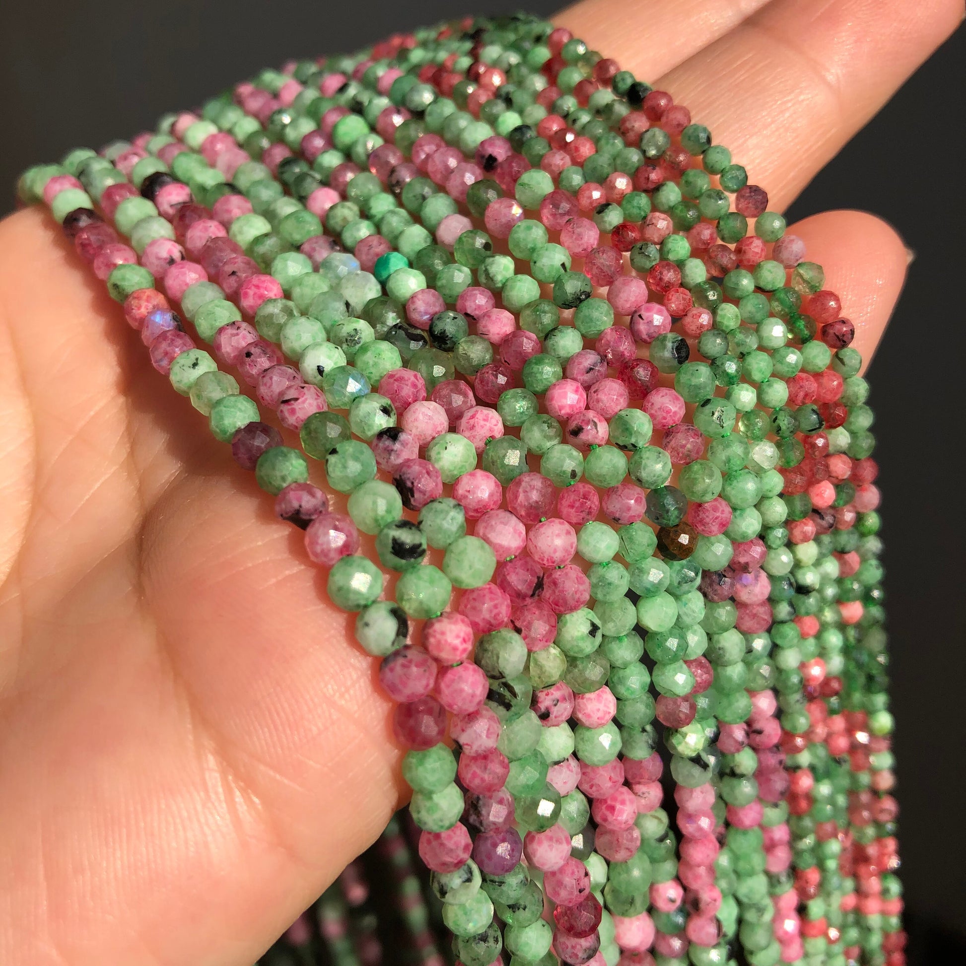 2 3 4mm Faceted Epidote Zoisite Stone Beads Round Loose Spacer Beads for Jewelry Making DIY Bracelet Earrings Accessories 15&#39;&#39; - KiwisLove