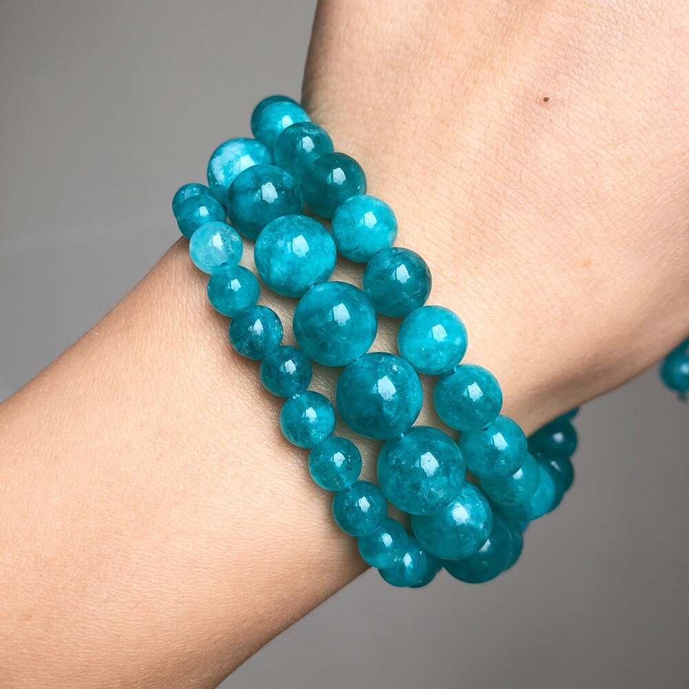 6 8 10mm Blue Amazonite Loose Stone Beads Smooth Round Spacer Beads For Jewelry DIY Making Bracelet Earrings Accessories 15&#39;&#39; - KiwisLove