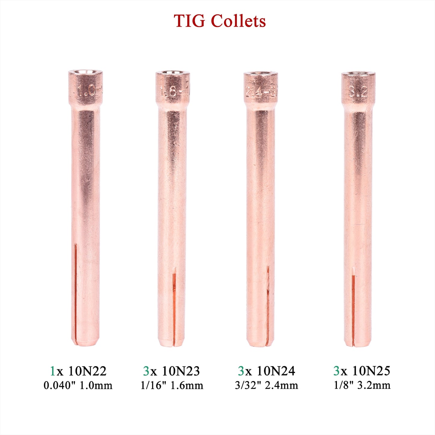 51Pcs TIG Welding Torch Gas Lens For WP17 WP18 WP26 TIG Back Cap Collet And Collet Body Spares Kit Durable Practical Accessories - KiwisLove