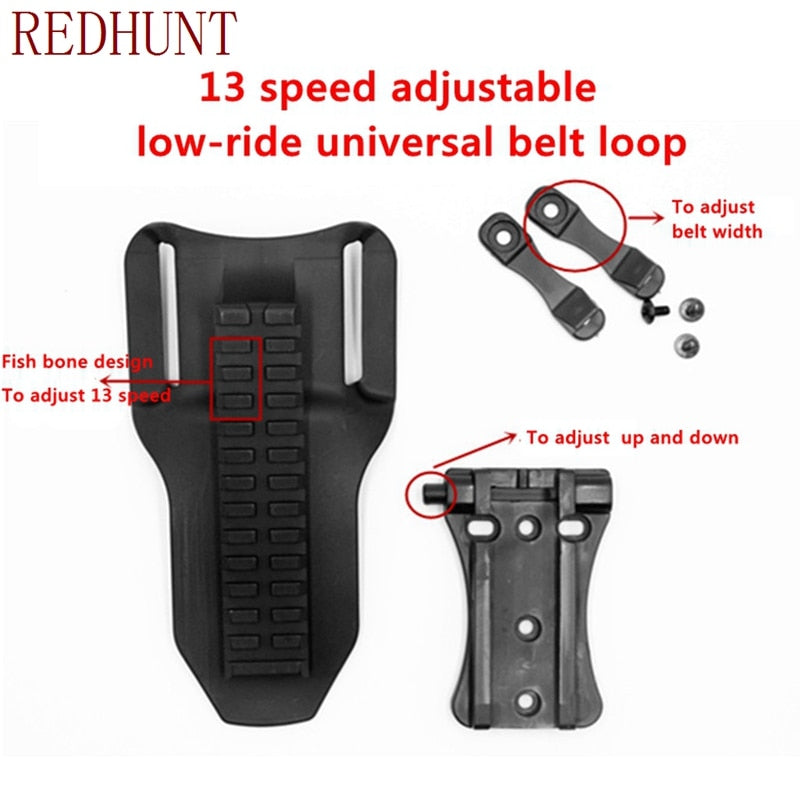 New Tactical Universal 13 Speed Low Ride Belt Loop Tactical Duty Belt Platform Quick Detach Holster Adapter Mount Molle - KiwisLove