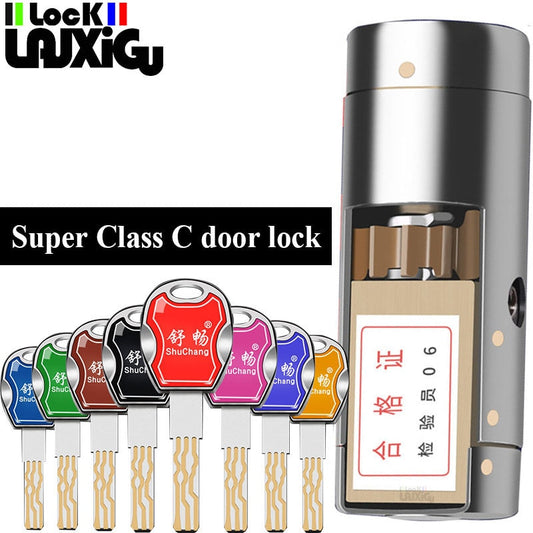 Common standard lock cylinders, cylinder locks for entry doors,key locks.outdoor door locks,Cylinder door lock 8 colorful keys - KiwisLove