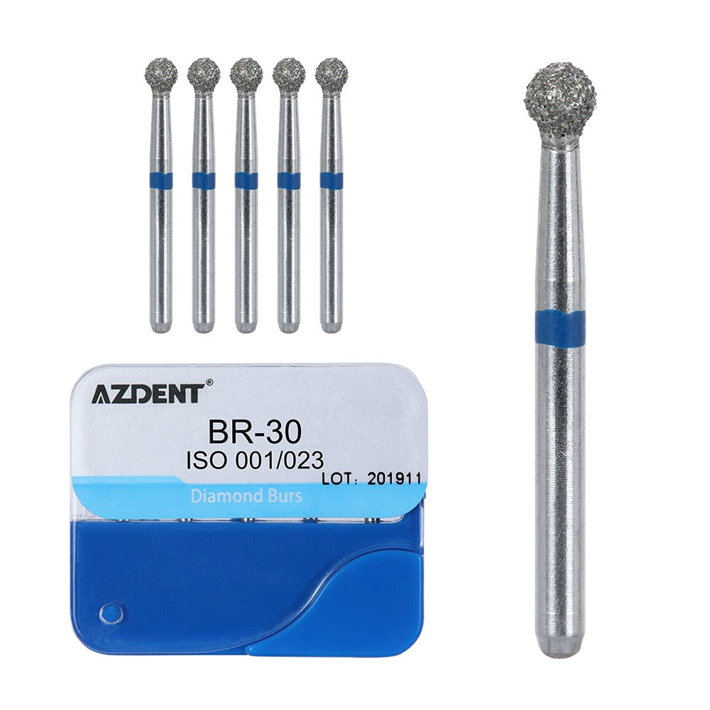 AZDENT 100pcs/20Boxes Dental Diamond Burs Drill for Teeth Porcelain Ceramics Composite Polishing High Speed Handpiece Dia.1.6mm - KiwisLove