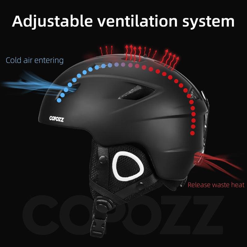 COPOZZ 2021 Light Ski Helmet with Safety Certificate Integrally-Molded Snowboard Helmet Cycling Skiing Snow Men Women Child Kids - KiwisLove