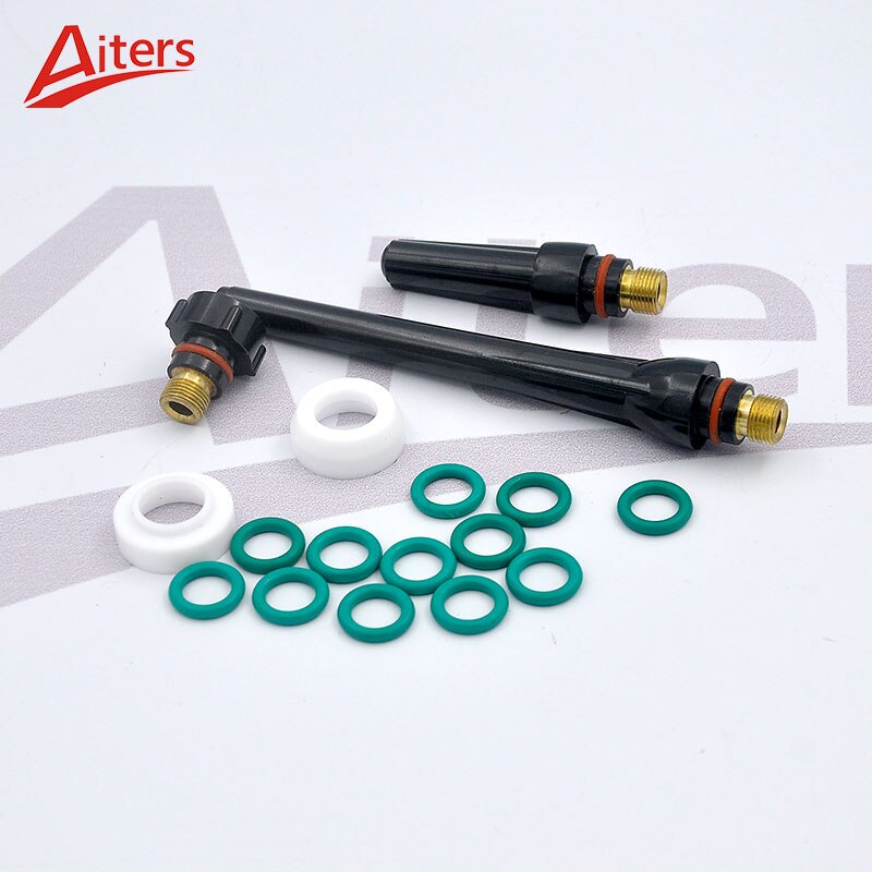 TIG 49PCS Consumables Stubby Gas Lens For WP17 WP18 WP26 Pyrex Glass Cup Spares Kit - KiwisLove