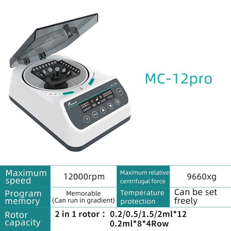 Pcr Micro Centrifuge Machine Digital High-speed Prp Plasma Centrifuge Lab 12000rpm 0.2/0.5/1.5/2ml Centrifuge Tube 110v To 220v - KiwisLove
