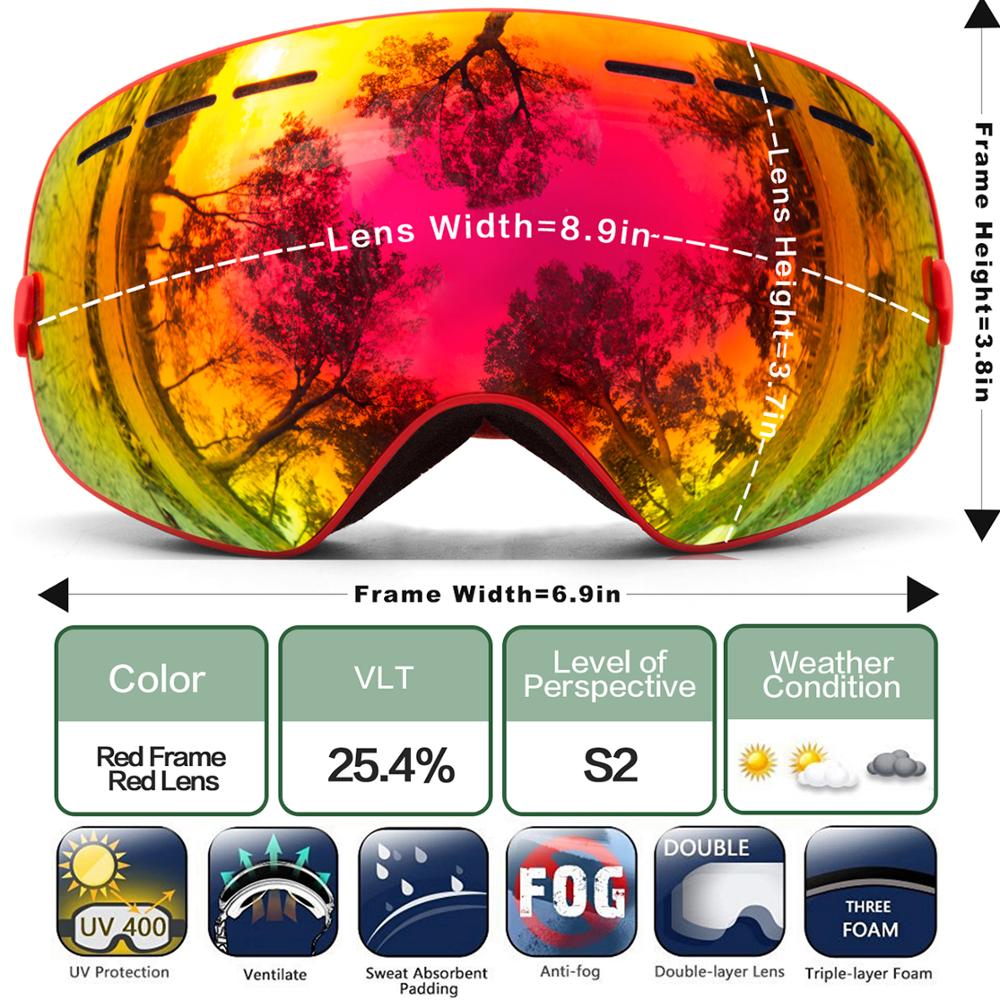 MAXJULI Ski Goggles Interchangeable Lens Premium Snow Goggles Snowboard - KiwisLove
