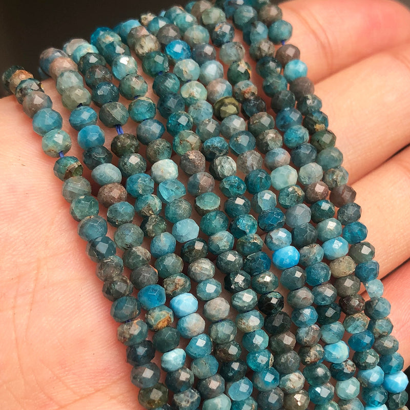 Natural Stone Faceted Small Waist Beads Turquoises Apatite Lapis Lazuli Loose Spacer Quartz Bead for Jewelry Making DIY Bracelet - KiwisLove