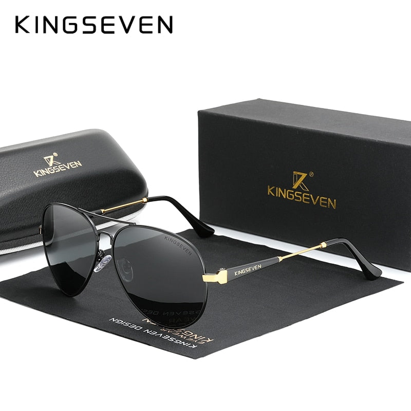 KINGSEVEN Men‘s Driving Glasses Aluminum 2020 Sunglasses Men Polarized Pilot Frame Anti-Glare Mirror Lens Fishing Women Eyewear - KiwisLove