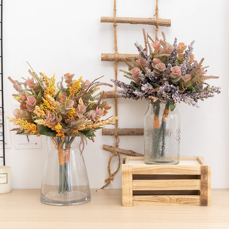 Nordic Cute Foam Artificial Lavender Flowers Wedding Home Decoration Table Autumn Bridal Bouquet High Quality Plastic Fake Plant - KiwisLove