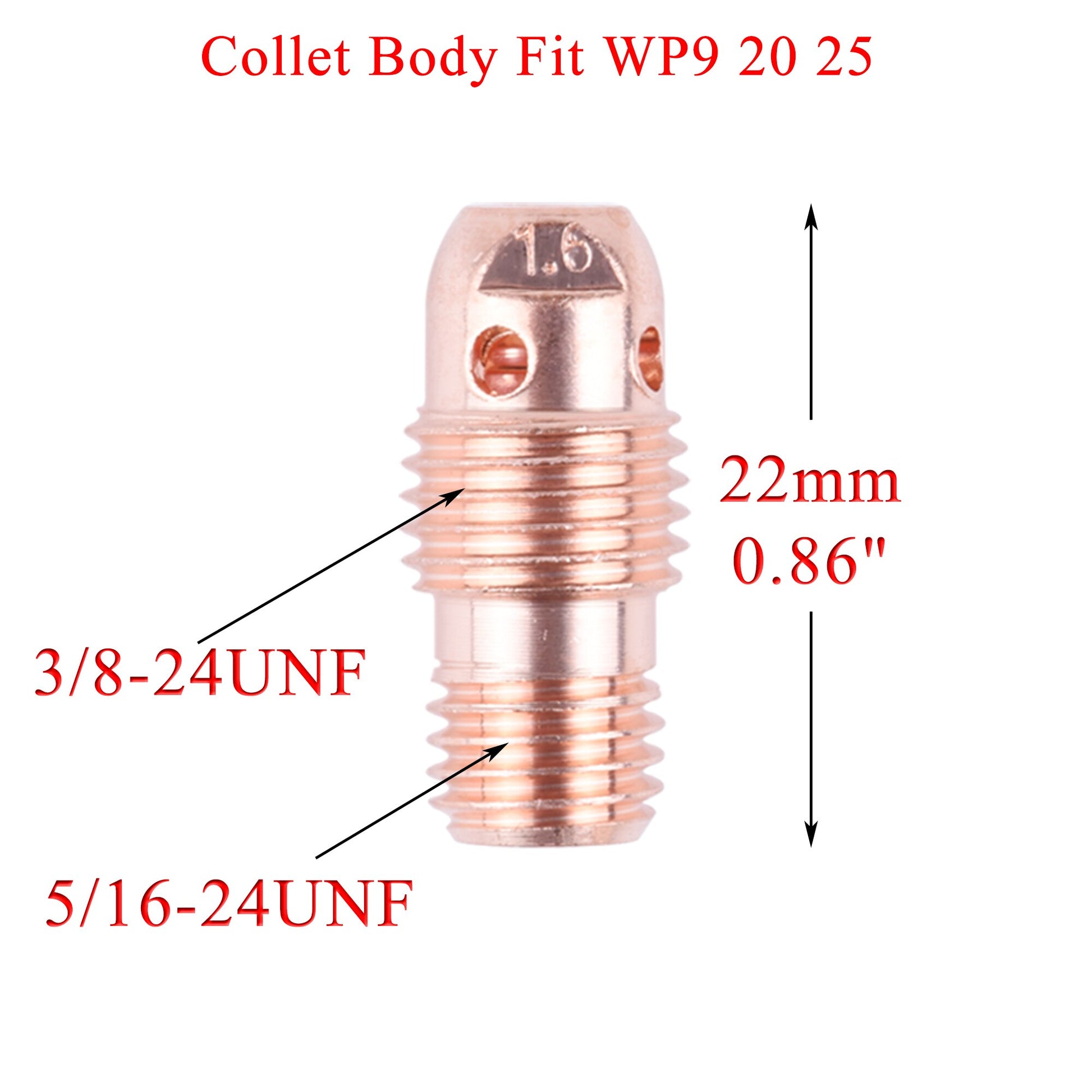 5/10Pcs 1.0/1.6/2.4/3.2mm TIG Collet Bodies 13N26 13N27 13N28 13N29 For TIG WP9 20 25 Welding Torch Accessories - KiwisLove