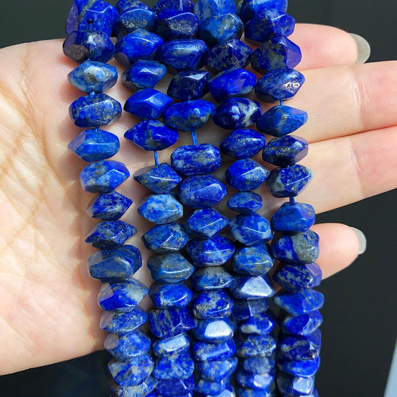 Natural Irregular Lapis Lazuli Stone Special Cut Genuine Loose Spacer Beads For Jewelry DIY Making Bracelet Accessories 7.5&#39;&#39;