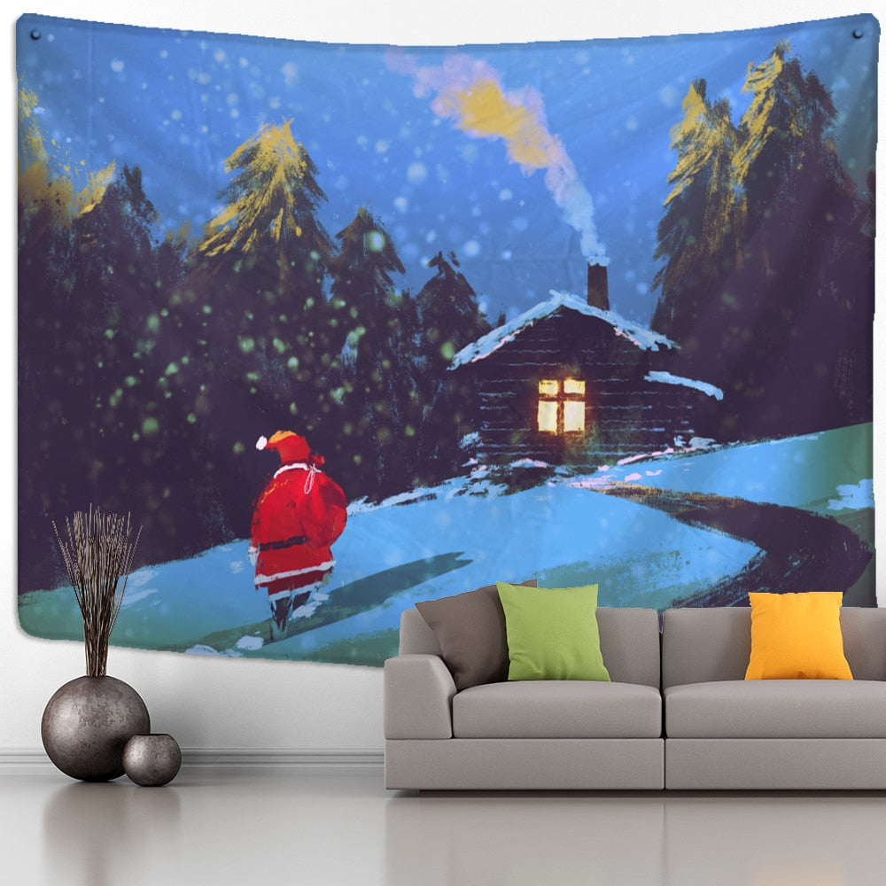 Camel Starlight Oil Painting Tapestry Wall Hanging Christmas Bohemian Style Psychedelic Witchcraft Mystery Home Decor - KiwisLove