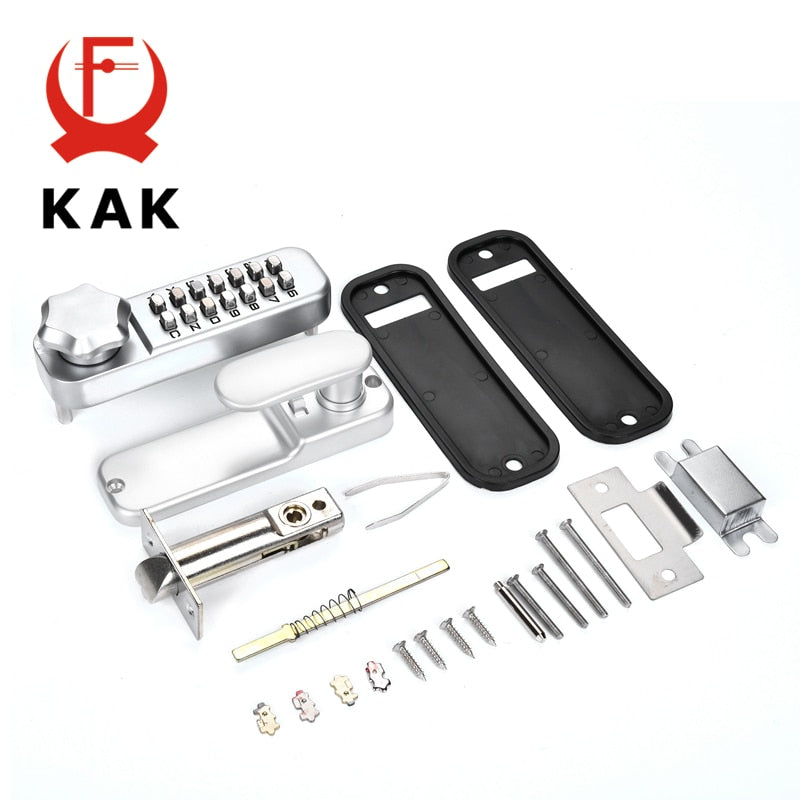 KAK Anti-theft Security Door Lock Mechanical Password Door Lock Safe Home Gate Lock Door Hardware Indoor Outdoor Lock Keyless - KiwisLove