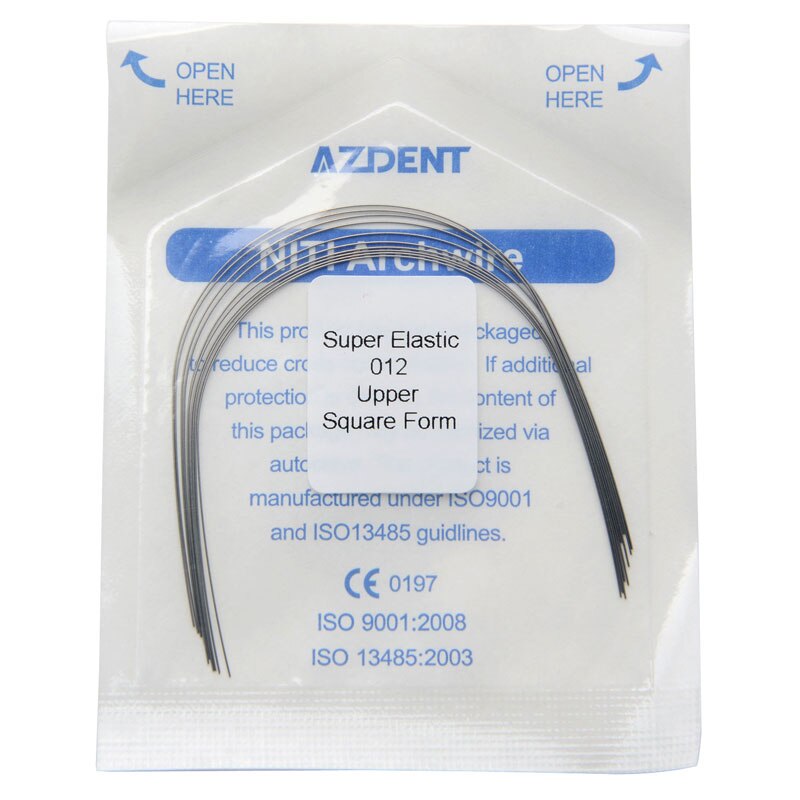 20pcs(10pcs upper +10 pcs lower) /set Azdent Super Elastic Nickel Titanium Wire Square Form Orthodontic Arch Wire - KiwisLove