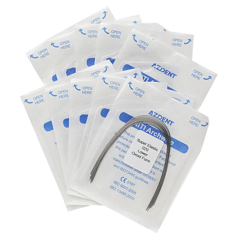 10Pcs/Pack Azdent Super Elastic NITI Arch Wire Round Dental Orthodontics Archwire 3 Shape Square Oval Natural - KiwisLove