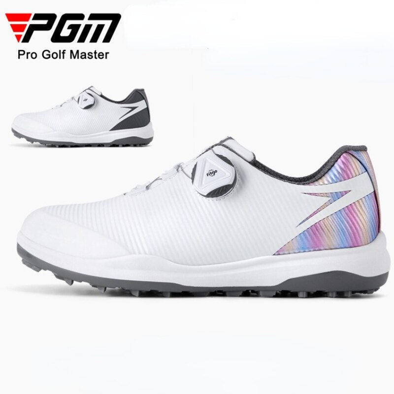 PGM Women Golf Shoes Waterproof Anti-side Sliding Nail Spin Buckle Soft Microfiber Leather Casual Sport Gym Sneakers XZ199 - KiwisLove