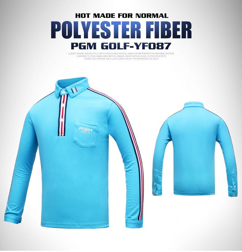 PGM Golf Boy&#39;s Wear long sleeved T-shirt Boy Girl Children&#39;s Breathable Moisture Absorption High Elastic Clothing YF087