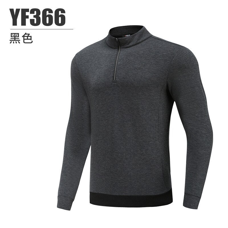 PGM Men Golf Wear Long Sleeve Knitted Shirts Warm Velvet Hickened Autumn Winter Coat Sports Cothing YF366 - KiwisLove