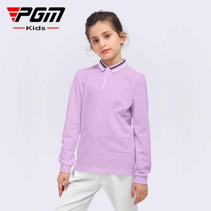 PGM Girls Golf Trainning T Shirts Long Sleeve Lapel design autumn and winter warm T-shirt Golf Clothing Sports Apparel YF453 - KiwisLove