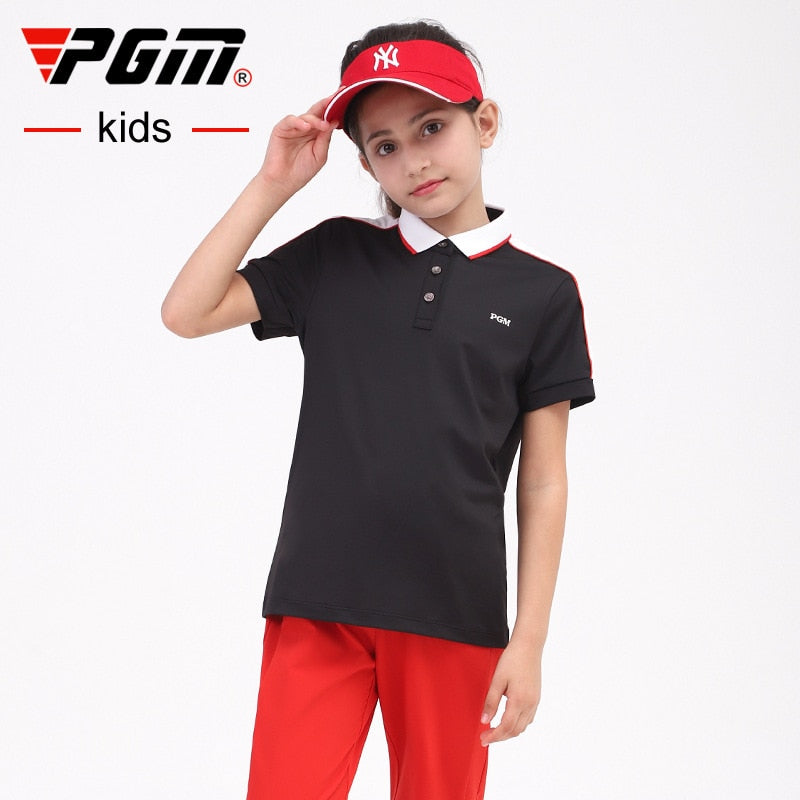 PGM Golf T-shirt Golf Clothing Girl Quick-drying Golf shirts Summer Breathable Elastic Golf Short Sleeved Uniforms YF411 - KiwisLove