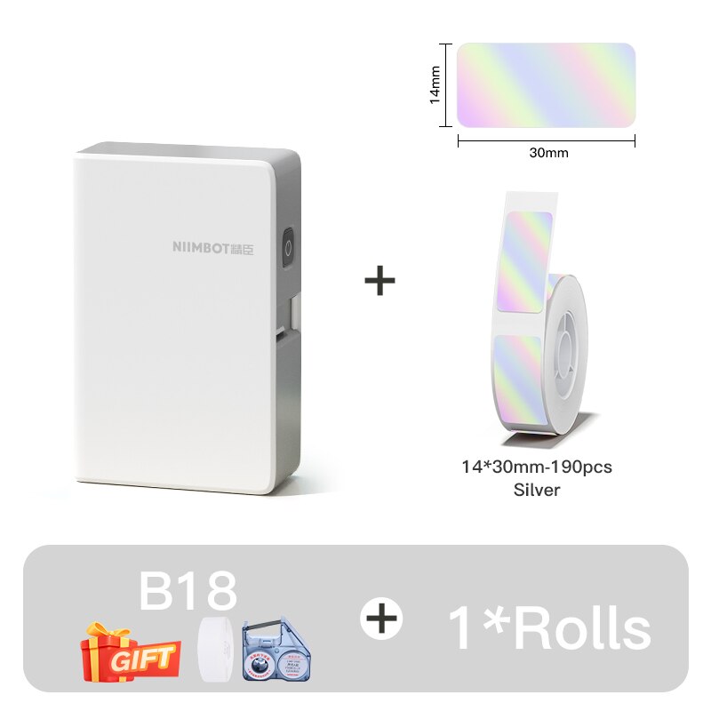 Niimbot B18 Thermal Transfer Label Sticker Printer Mini Label Maker With Ribbon PET Papers For Commercial Household Storage - KiwisLove