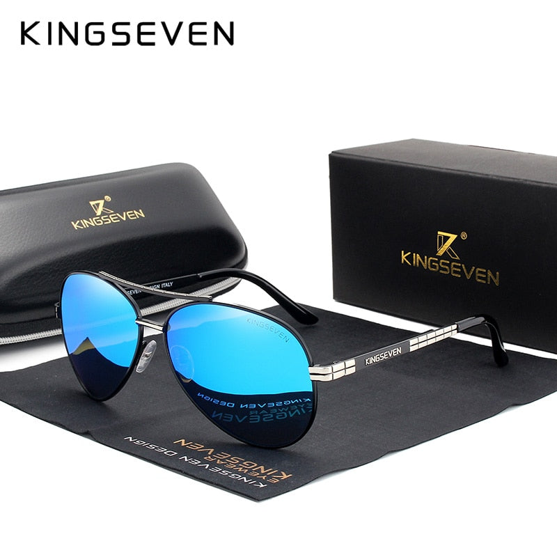 KINGSEVEN 2023 New Design Aviation Alloy Frame HD Polarized Sunglasses For Men UV400 Protection Eyewear - KiwisLove