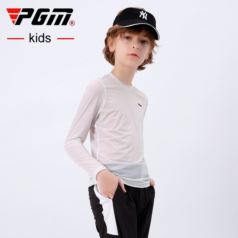 PGM Boys Golf Wear Shirt Children Sun-proof Clothing Long Sleeve Base Undershirt Youth Sports Clothes White Ultralight YF408 - KiwisLove