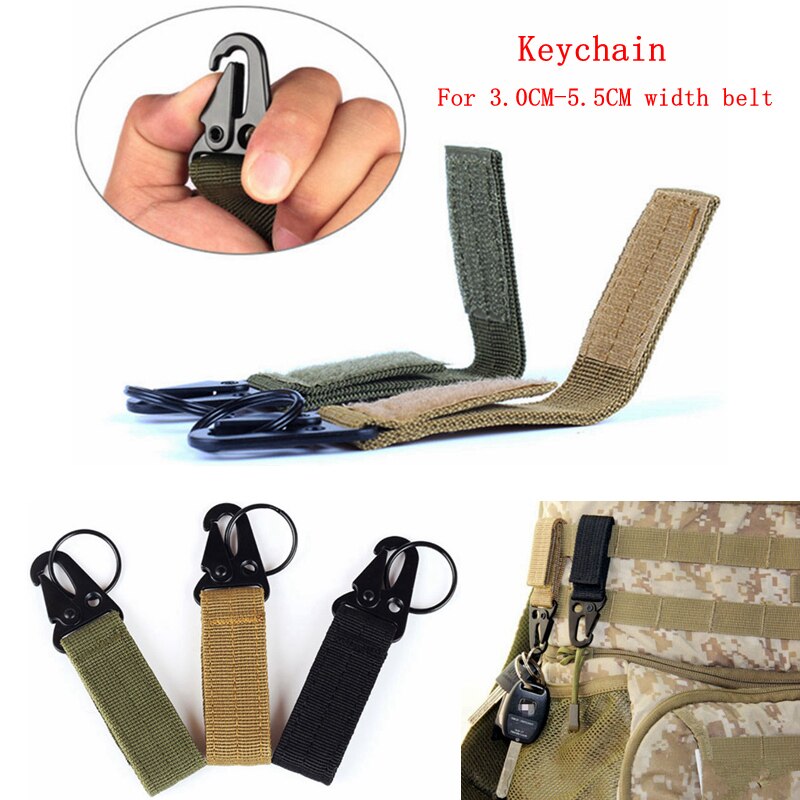 1PCS Outdoor Tool Nylon Key Ring Holder TacticalGear Clip Belt Keepers Military Utility Hanger Carabiner Tactical Molle Hook - KiwisLove